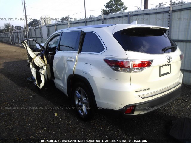 5TDYKRFH2ES012962 - 2014 TOYOTA HIGHLANDER LIMITED/LTD PLATINUM WHITE photo 3