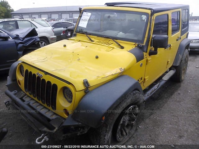 1J4GA39128L654057 - 2008 JEEP WRANGLER UNLIMITE X YELLOW photo 2