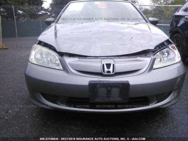 JHMES956X5S004987 - 2005 HONDA CIVIC HYBRID GRAY photo 6