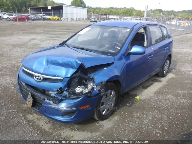 KMHDB8AE4CU130926 - 2012 HYUNDAI ELANTRA TOURING GLS BLUE photo 2