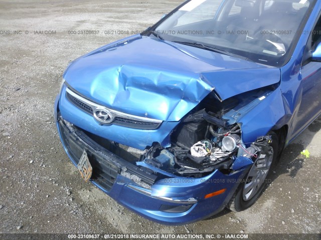 KMHDB8AE4CU130926 - 2012 HYUNDAI ELANTRA TOURING GLS BLUE photo 6