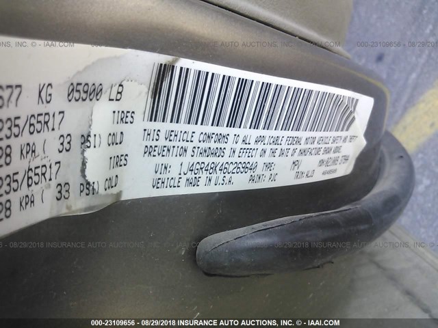 1J4GR48K46C269640 - 2006 JEEP GRAND CHEROKEE LAREDO/COLUMBIA/FREEDOM 金色 照片 9