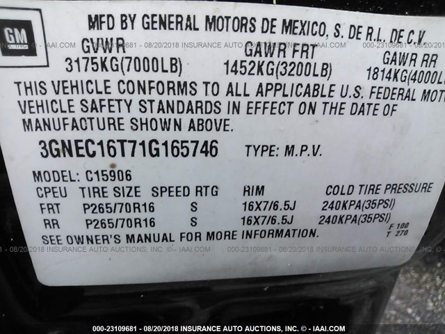 3GNEC16T71G165746 - 2001 CHEVROLET SUBURBAN C1500 GREEN photo 9