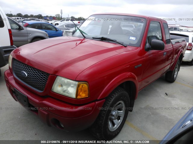 1FTYR14U21PA16771 - 2001 FORD RANGER SUPER CAB RED photo 2