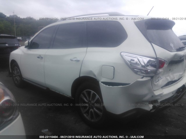 5N1AR2MM7DC687027 - 2013 NISSAN PATHFINDER S/SV/SL/PLATINUM WHITE photo 3