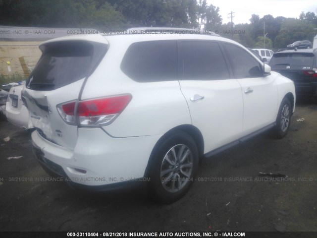 5N1AR2MM7DC687027 - 2013 NISSAN PATHFINDER S/SV/SL/PLATINUM WHITE photo 4