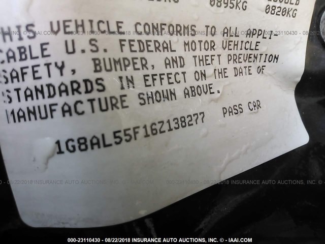 1G8AL55F16Z138277 - 2006 SATURN ION LEVEL 3 SILVER photo 9