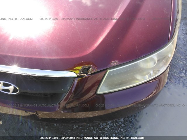 5NPEU46FX7H218098 - 2007 HYUNDAI SONATA SE/LIMITED MAROON photo 6