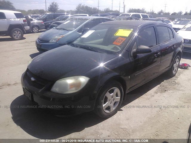 1G1AK55F477235178 - 2007 CHEVROLET COBALT LS BLACK photo 2