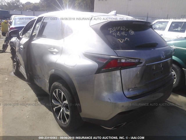 JTJYARBZ0H2080736 - 2017 LEXUS NX 200T/BASE/F SPORT SILVER photo 3