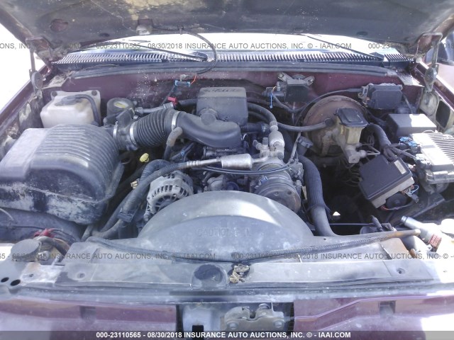 1GTEK19R5VE540283 - 1997 GMC SIERRA K1500 MAROON photo 10