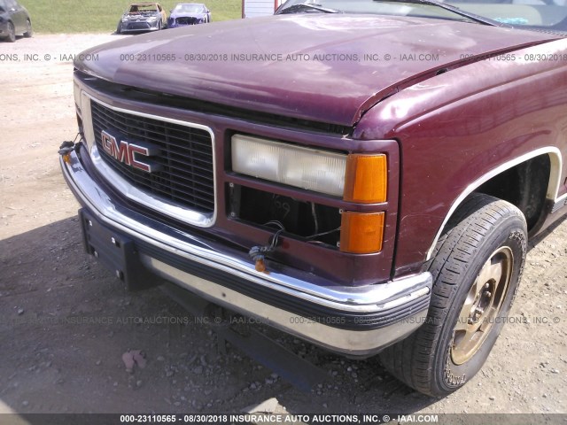 1GTEK19R5VE540283 - 1997 GMC SIERRA K1500 MAROON photo 6