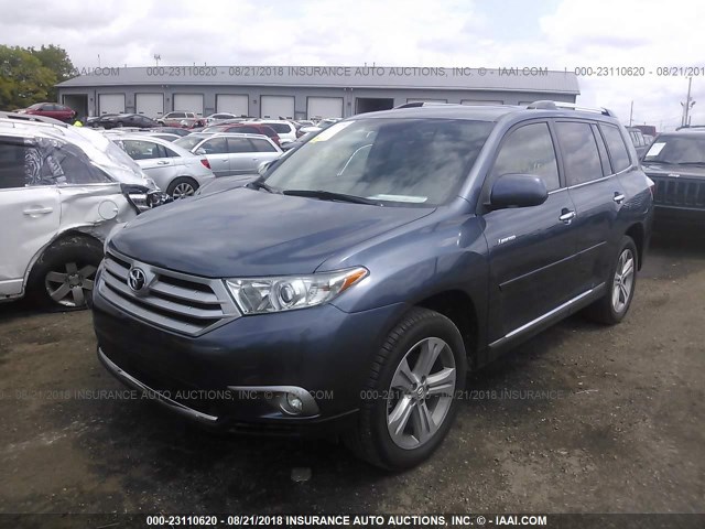 5TDDK3EH7CS142648 - 2012 TOYOTA HIGHLANDER LIMITED BLUE photo 6