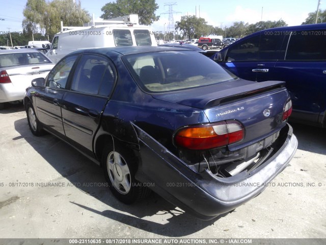 1G1NE52J3Y6207610 - 2000 CHEVROLET MALIBU LS Көк фото 3