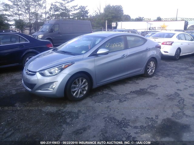 5NPDH4AE5FH547336 - 2015 HYUNDAI ELANTRA SE/SPORT/LIMITED SILVER photo 2