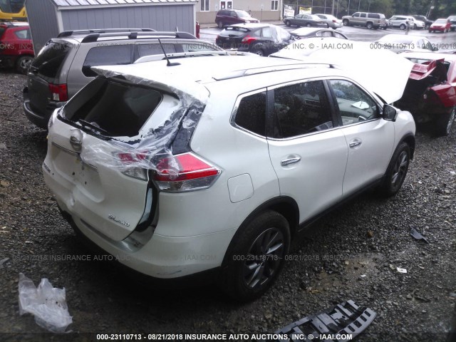 KNMAT2MV7GP703206 - 2016 NISSAN ROGUE S/SL/SV WHITE photo 4