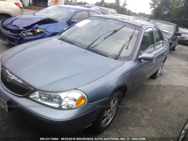 3MEFM66LXXM605149 - 1999 MERCURY MYSTIQUE LS Light Blue photo 2