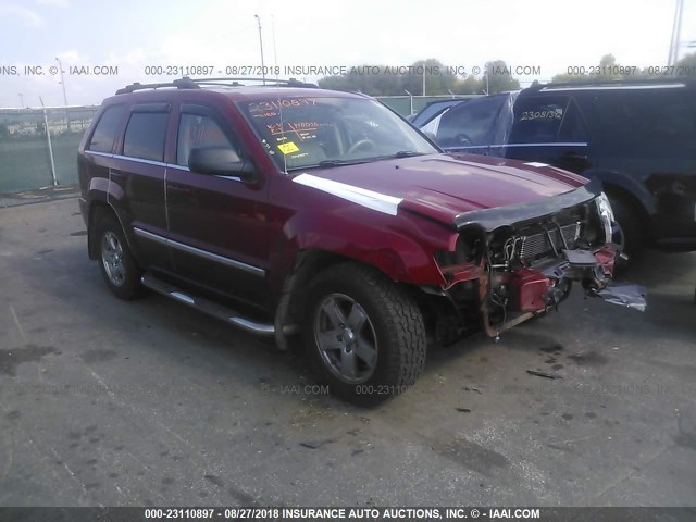 1J4HR58255C673099 - 2005 JEEP GRAND CHEROKEE LIMITED RED photo 1