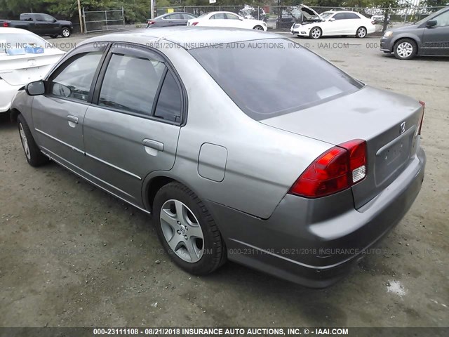 2HGES26704H505944 - 2004 HONDA CIVIC EX GRAY photo 3