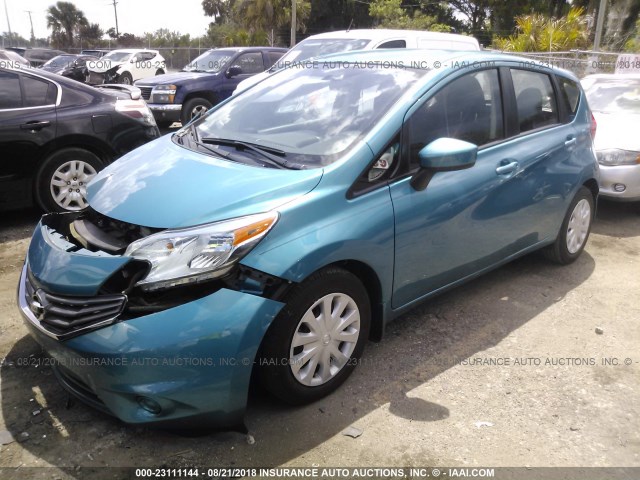3N1CE2CP3GL390630 - 2016 NISSAN VERSA NOTE S/S PLUS/SV/SL/SR TEAL photo 2