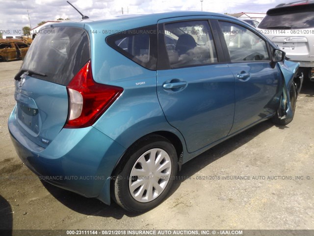 3N1CE2CP3GL390630 - 2016 NISSAN VERSA NOTE S/S PLUS/SV/SL/SR TEAL photo 4