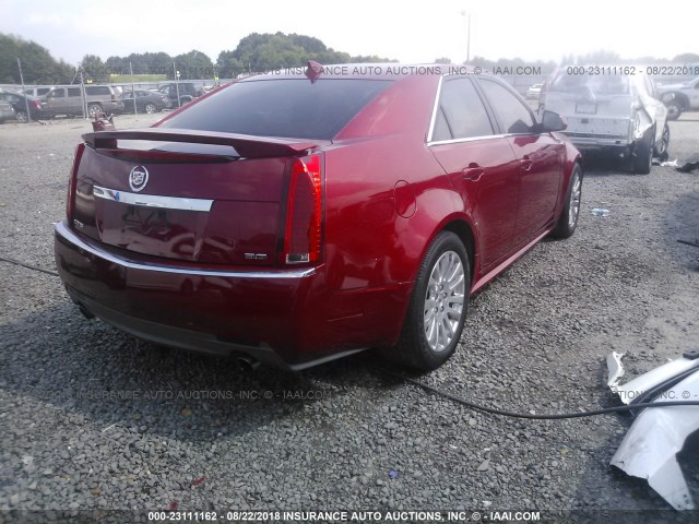 1G6DJ5EVXA0125950 - 2010 CADILLAC CTS PERFORMANCE COLLECTION RED photo 4
