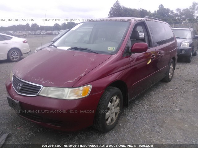 2HKRL18082H518601 - 2002 HONDA ODYSSEY EXL RED photo 2