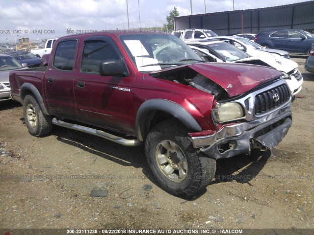 5TEHN72N34Z334700 - 2004 TOYOTA TACOMA DOUBLE CAB RED photo 1