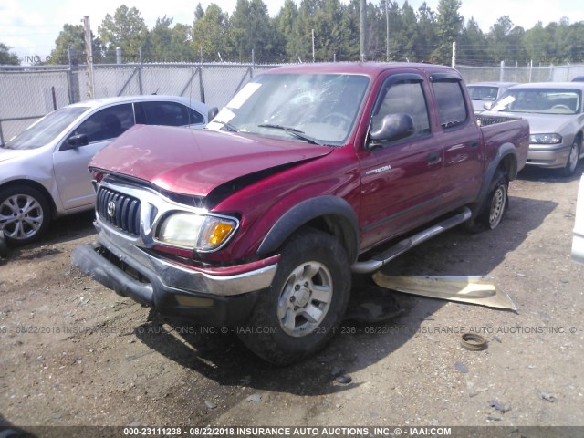 5TEHN72N34Z334700 - 2004 TOYOTA TACOMA DOUBLE CAB RED photo 2