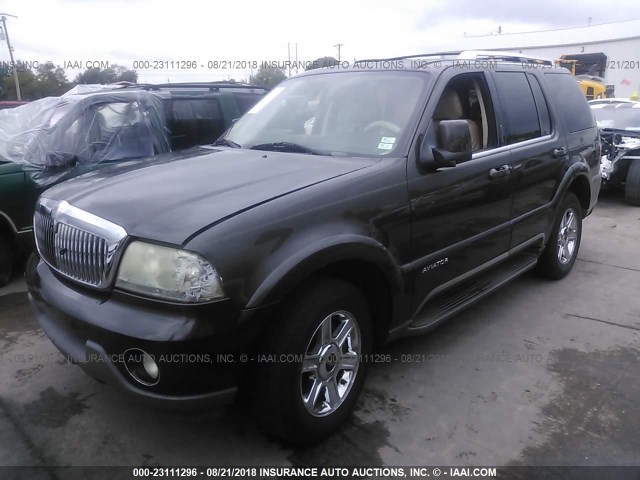 5LMEU88H05ZJ13249 - 2005 LINCOLN AVIATOR GRAY photo 2