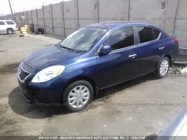 3N1CN7AP2CL946095 - 2012 NISSAN VERSA S/SV/SL BLUE photo 2