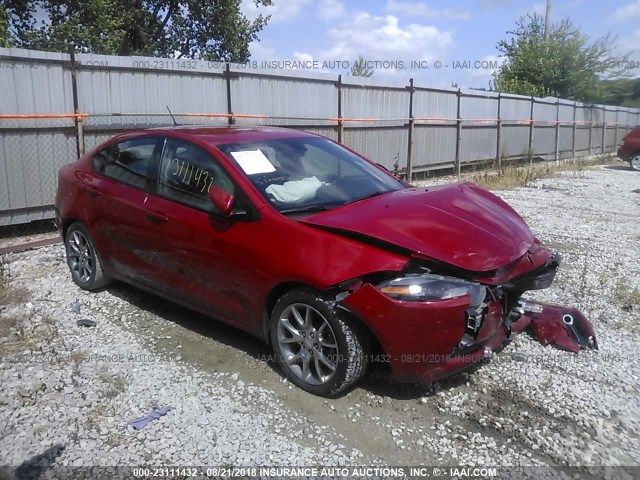 1C3CDFBB0FD268121 - 2015 DODGE DART SXT RED photo 1