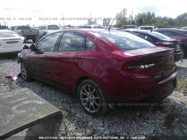 1C3CDFBB0FD268121 - 2015 DODGE DART SXT RED photo 3