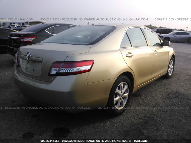 4T1BF3EK1BU201688 - 2011 TOYOTA CAMRY SE/LE/XLE GOLD photo 4