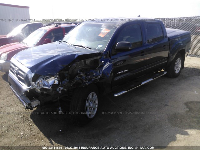 5TFJU4GN1CX026829 - 2012 TOYOTA TACOMA DOUBLE CAB PRERUNNER BLUE photo 2