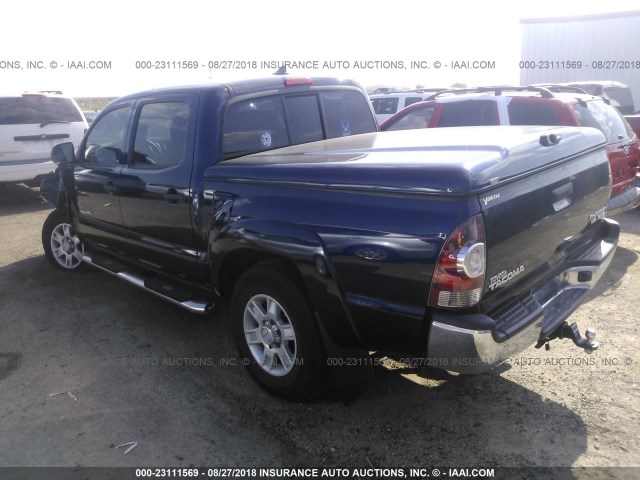 5TFJU4GN1CX026829 - 2012 TOYOTA TACOMA DOUBLE CAB PRERUNNER BLUE photo 3