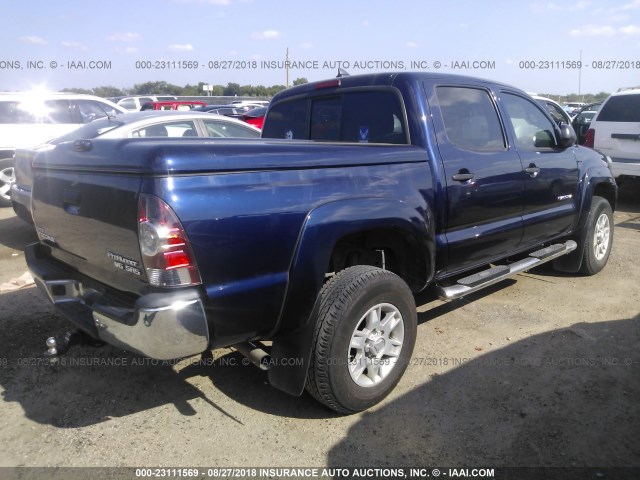 5TFJU4GN1CX026829 - 2012 TOYOTA TACOMA DOUBLE CAB PRERUNNER BLUE photo 4