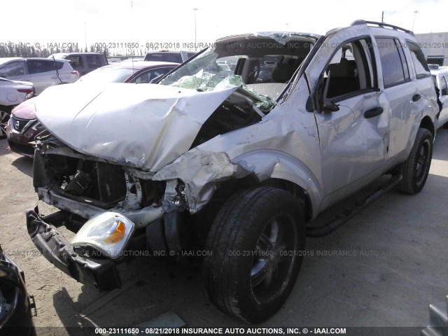 1D8HD38K37F541115 - 2007 DODGE DURANGO SXT SILVER photo 2