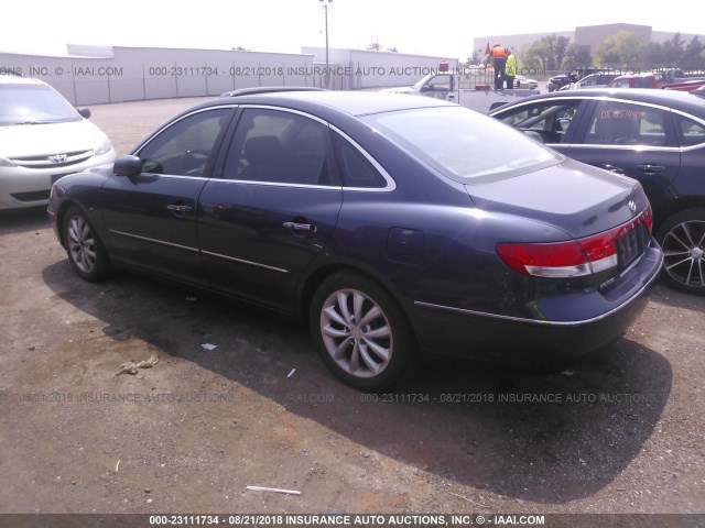 KMHFC46F36A114366 - 2006 HYUNDAI AZERA SE/LIMITED Navy photo 3