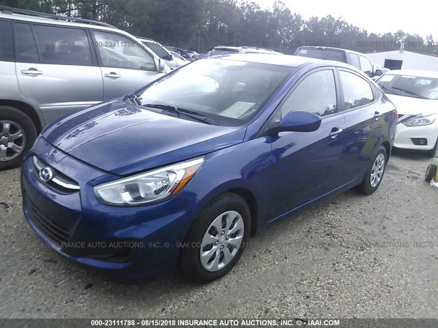 KMHCT4AE6HU244970 - 2017 HYUNDAI ACCENT SE BLUE photo 2