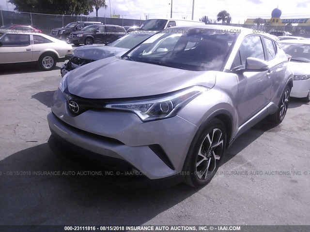 NMTKHMBX8JR004748 - 2018 TOYOTA C-HR XLE/XLE PREMIUM GRAY photo 2