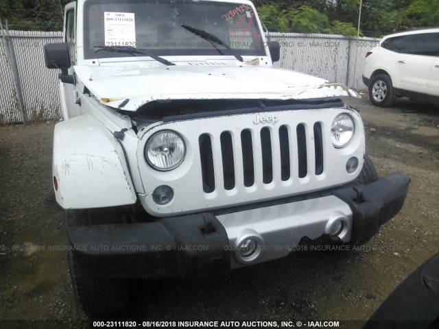 1C4BJWEG7EL213368 - 2014 JEEP WRANGLER UNLIMITE SAHARA WHITE photo 6