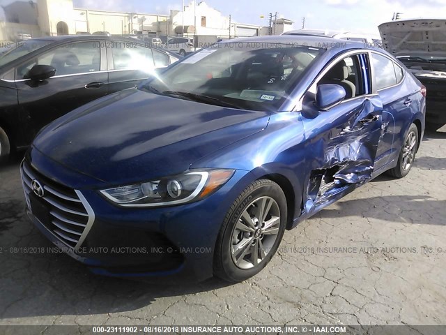 5NPD84LF8JH267716 - 2018 HYUNDAI ELANTRA SEL/VALUE/LIMITED BLUE photo 2