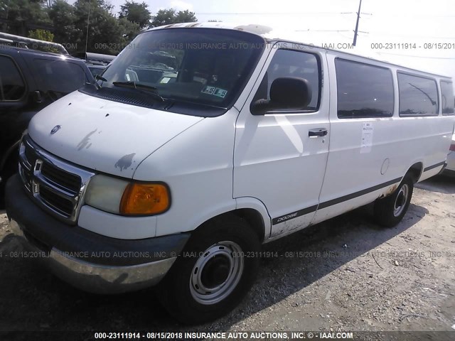 2B5WB35Y21K548515 - 2001 DODGE RAM WAGON B3500 WHITE photo 2