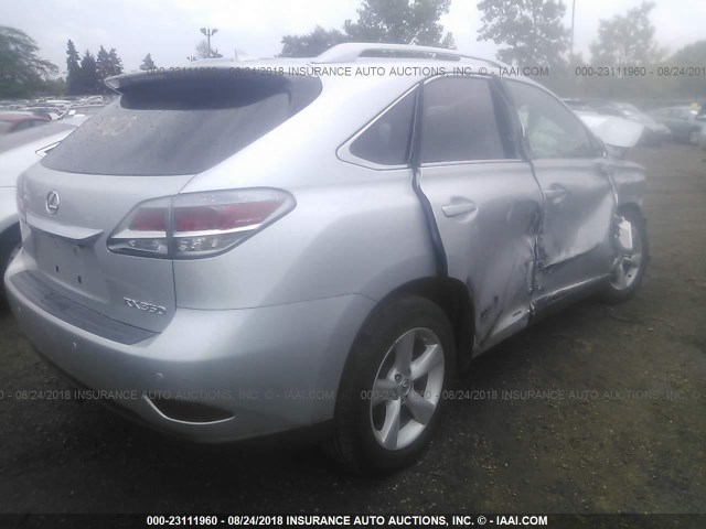 2T2BK1BA1DC207132 - 2013 LEXUS RX 350/BASE/F SPORT SILVER photo 4