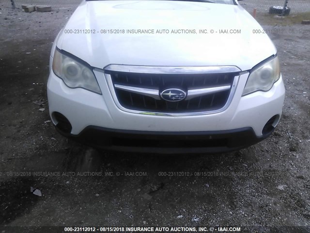 4S4BP60C497338518 - 2009 SUBARU OUTBACK WHITE photo 6