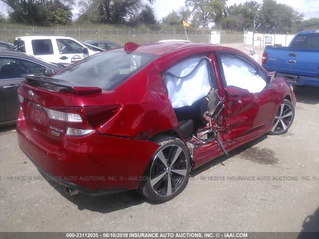 4S3GKAM65H3618647 - 2017 SUBARU IMPREZA SPORT RED photo 4