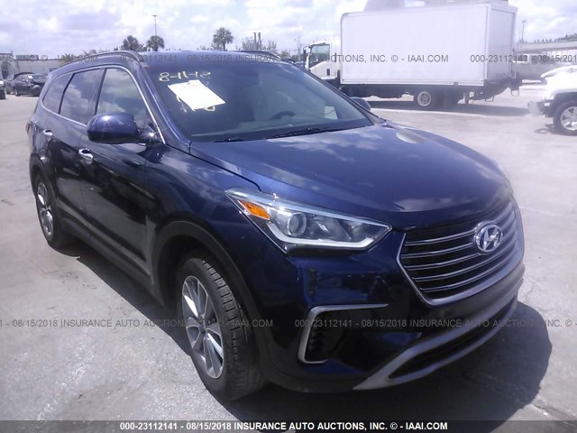 KM8SM4HF5HU224054 - 2017 HYUNDAI SANTA FE SE BLUE photo 1