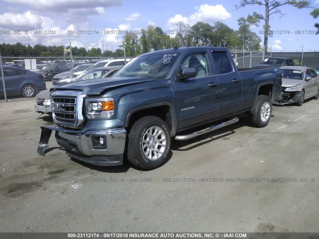 1GTV2UECXEZ261293 - 2014 GMC SIERRA K1500 SLE BLUE photo 2