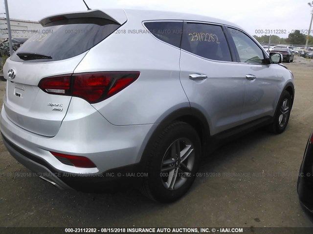 5XYZTDLB4JG557024 - 2018 HYUNDAI SANTA FE SPORT  SILVER photo 4